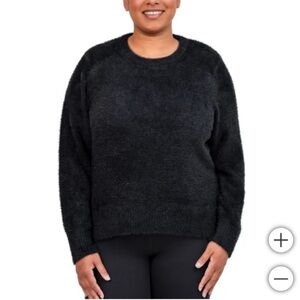 Bleu Gray Eyelash Crewneck Sweater Black XXL